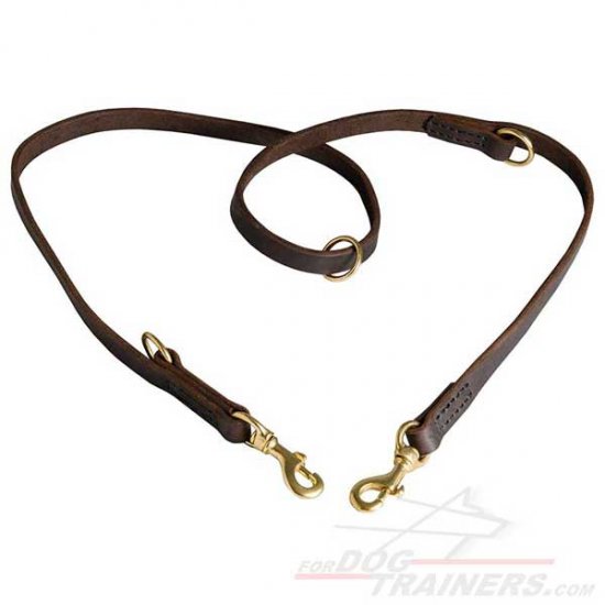 Multimode Leather Dog Leash for Various Purposes - Click Image to Close