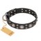 ‘Vintage Necklace’ FDT Artisan Studded Black Leather Dog Collar