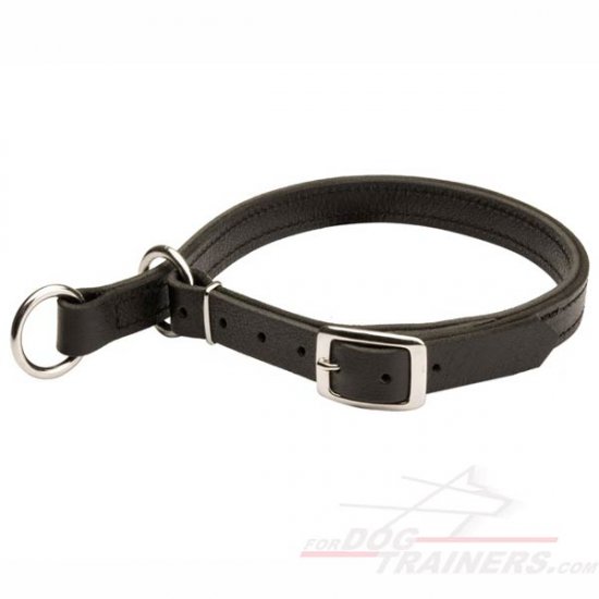 Effective Leather Choke Dog Collar for Obedience Training - Click Image to Close