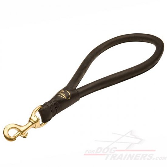 Fast Grab Round Leather Dog Lead