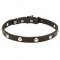 "Shiny Necklace" Leather Dog Collar with Studs - 3/4 Inch (20 mm)