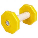 'Retrieve Easy' 1.4 lbs (650 g) Wooden Dog Training Dumbbell with Removable Plastic Yellow Weight Plates