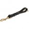 Braided Short Leather Dog Leash - Pull Tab Leash