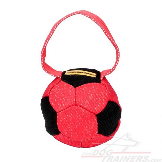 'Soccer Fan' Colorful French Linen Dog Bite Tug - Click Image to Close