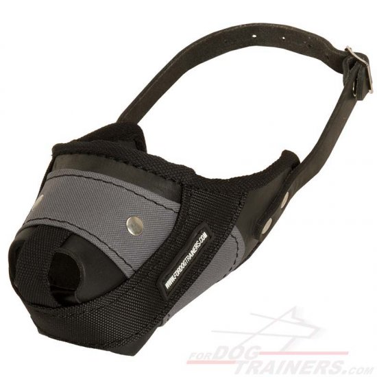 Lightweight Dog Muzzle Made of Nylon and Leather for Agitation Training - Click Image to Close