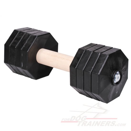 Wooden Dog Training Dumbbell with Removable Plastic Weight Plates 2000 g - Click Image to Close