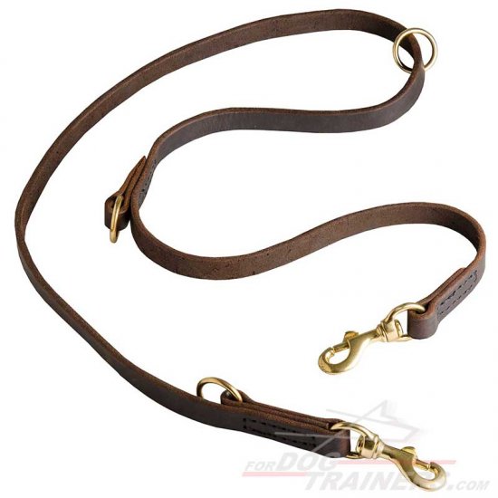 Multipurpose Leather Dog Leash for over 7 Different Activities - Click Image to Close