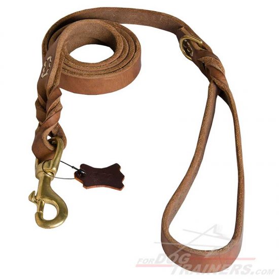 Upgraded Ultimate Professional Leather Dog Leash - Click Image to Close