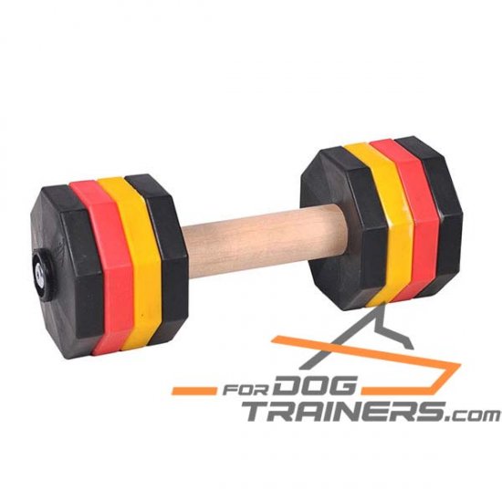 'Easy Lifting' 'Resistant Wooden Dumbbell with Plastic Bells for Schutzhund Training 2000 g