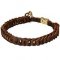 Braided Leather Choke Dog Collar with Quick Release Buckle for Training and Behavior Correction