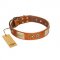 "Perfect Blend" FDT Artisan Tan Leather Dog Collar 1 1/2 inch (40 mm) wide