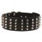 Studded Leather Dog Collar - 2 2/5 inch Wide