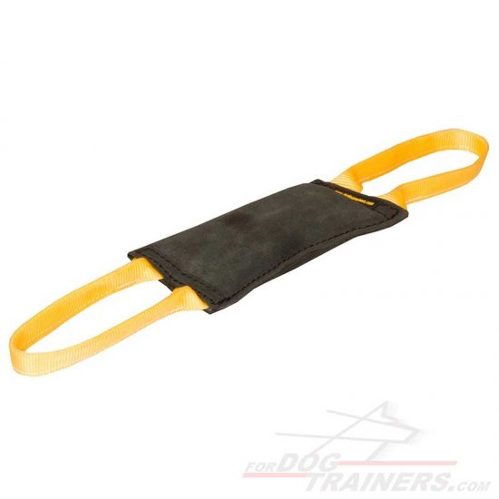 'Firm Bite' Leather Tug for Young Dog Training - Click Image to Close