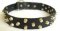 Small pyramids/studs 3 rows leather dog collar - c37