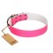 "Classic Look" FDT Artisan Pink Leather Walking Dog Collar