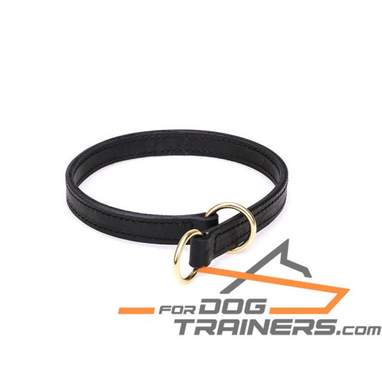 'Obedient canines' 2 ply Leather Training Choke Collar - 1 inch (25 mm) wide - Click Image to Close