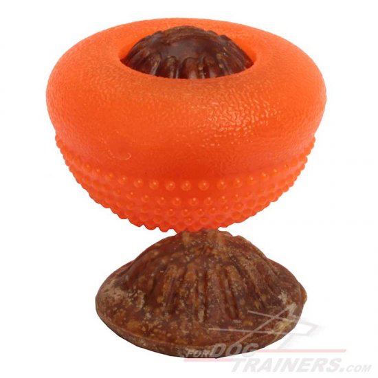 Semisphere Everlasting Dog Ball for Treats Dispensing for Small Breeds - Click Image to Close