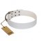 "Pure Beauty" FDT Artisan White Leather Dog Collar of Classic Design