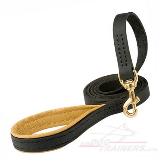 Handcrafted Leather Dog leash with Comfortable Handle - Click Image to Close