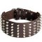 "Comfy Width" 3 inch Studded Leather Dog Collar