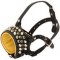 Royal Pyramids Studded Leather Dog Muzzle with Nappa Padding