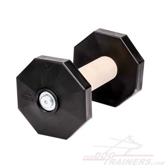 1.4 lbs (650 g) Wooden Dog Training Dumbbell with Removable Weight Plates