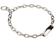 Chrome-plated Choke Chain Collar Fur Saver - Width 1/9 inch (3 mm)