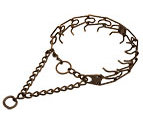 Large Pinch Dog Collar - 1/6 inch (3.90 mm) - Antique Copper Plated Steel Prong Collar