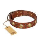 'Flight of Fancy' FDT Artisan Adorned Leather Dog Collar