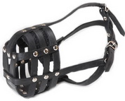 Super Ventilation Lightweight Basket Leather Dog Muzzle