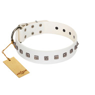 "True Grace" Premium Quality FDT Artisan White Designer Dog Collar