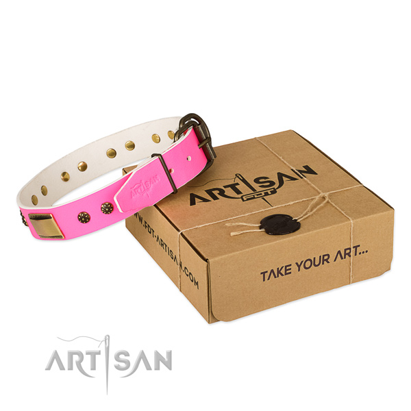 Pink Top Quality Dog Collar of Artisan Design