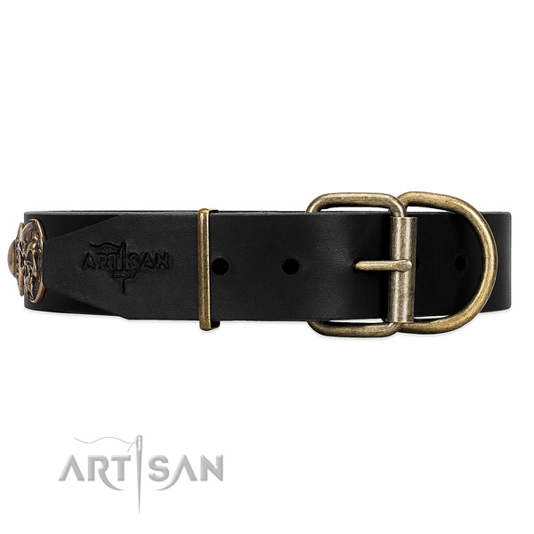 Rust-resistant Buckle and D-ring on FDT Artisan Walking Dog Collar