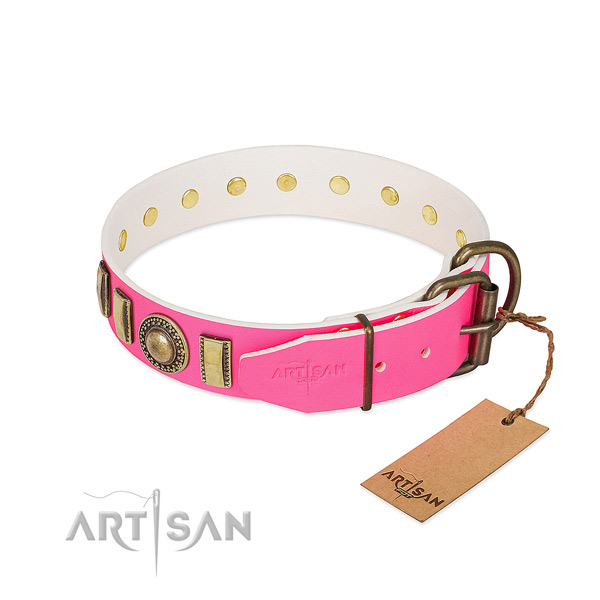 Walking FDT Artisan leather dog collar won't cut into
skin