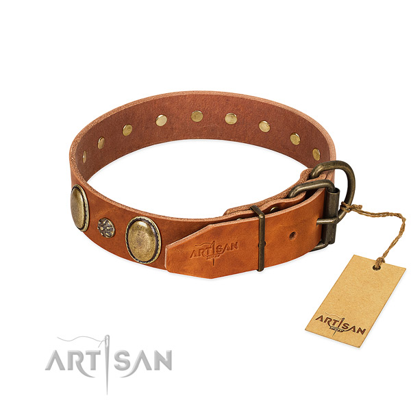 Easy-to-fit Dog Collar of Selected Genuine Leather