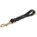 Braided Short Leather Dog Leash - Pull Tab Leash