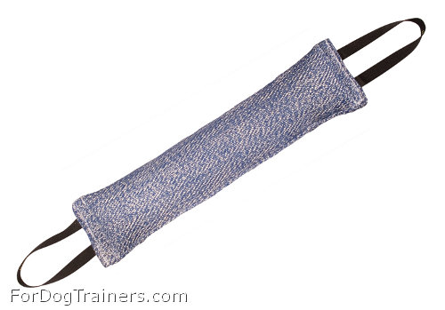 Heavy stuffed french linen bite tug for training