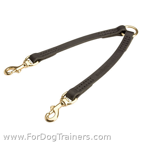 Stitched leather Dog Leash Coupler - Extra Strong - Click Image to Close