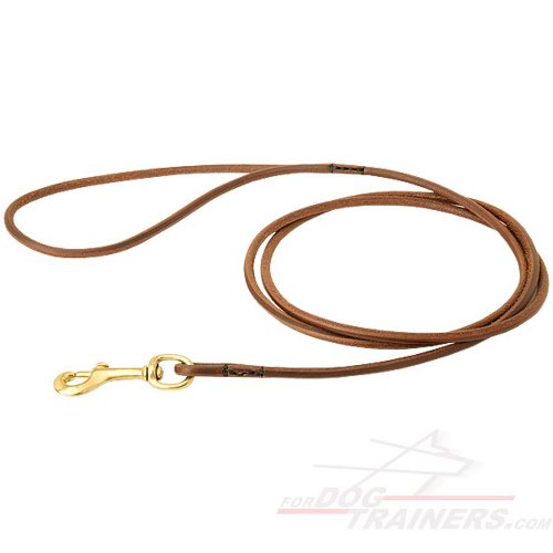 Expertly Handcrafted Round Leather Dog Leash for Dog Shows - Click Image to Close