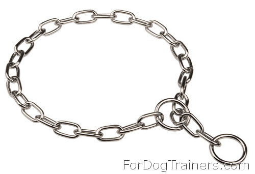 Fur Saver Choke Chain Collar of Chrome Plated Steel