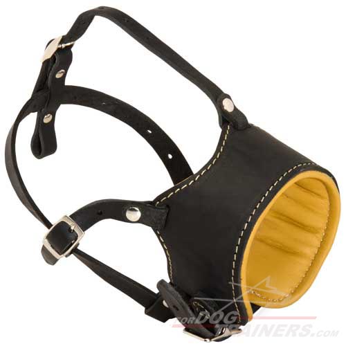 Royal Soft Nappa Leather Anti-Barking Dog Muzzle - Click Image to Close