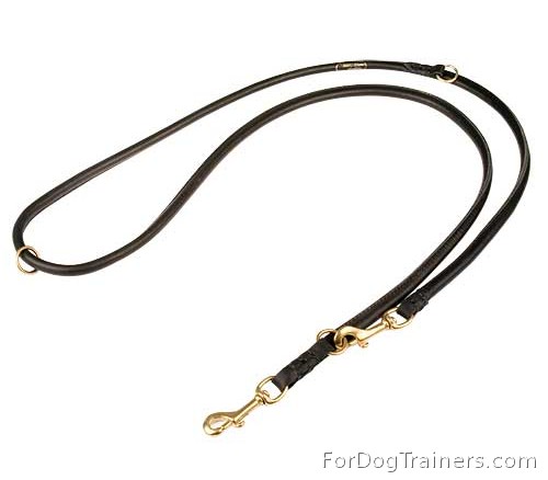 Multimode Leather Round Leash for Excellent Control of Your Dog - Click Image to Close