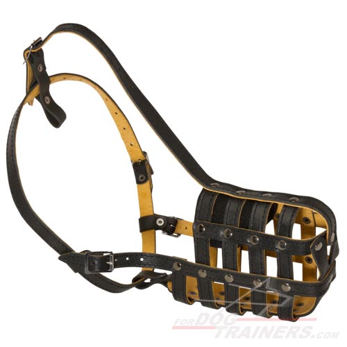 Everyday Super Ventilation Basket Leather Dog Muzzle