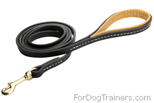 High Grade Fashion Leather Dog Leash with Padded Handle - Click Image to Close