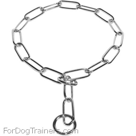 HS Fur Saver Collar of Smooth Chrome-plated Links - Recommended by VDH member of F.C.I. ( Made in Germany )