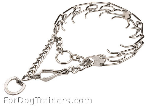 HS Dog Pinch Collar with Swivel and Quick Release Snap Hook - (1/8 inch) (3.25mm) - Click Image to Close