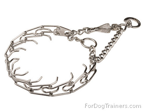 Large Dog Prong Collar with Swivel and Small Quick Release Snap Hook - 3.0mm (1/9 inch)