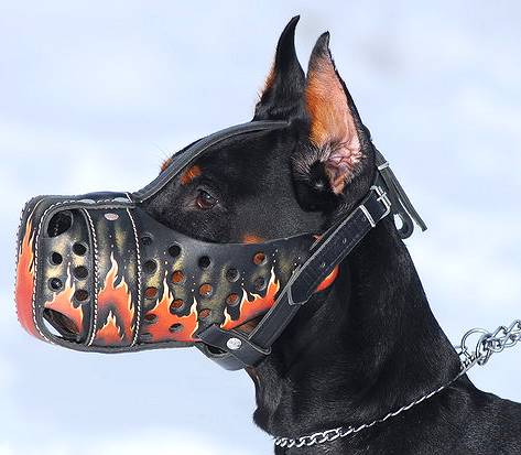 Handpainted Dog Muzzle with Free Air Circulation - Click Image to Close