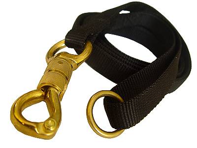 Police Tracking Dog Leash with Massive Brass Snap Hook with Smart Lock - Click Image to Close