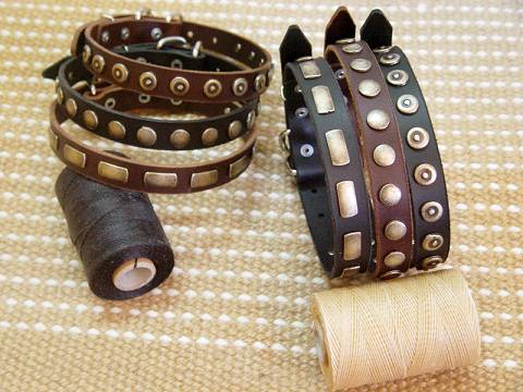 Amazing Set of 6 Gorgeous Wide Leather Dog Collars - Fashion Exclusive Design - Special25setof6 - Click Image to Close